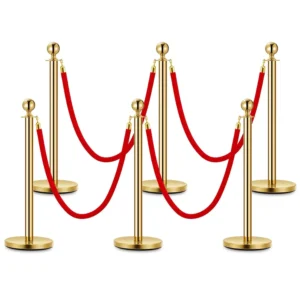 Gold Stanchion with Red Velvet Rope