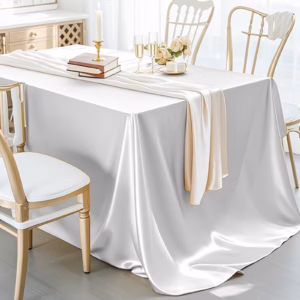 Silk Banquet Tablecloth (White)