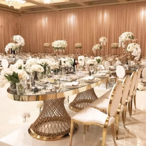 Wedding Stainless steel Glass Table