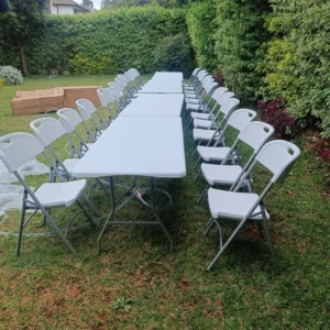 White folding chair